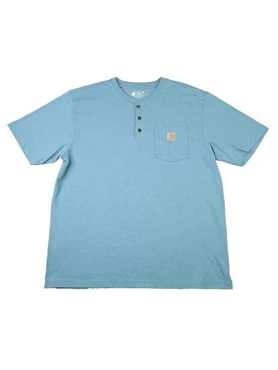 Carhartt Other - Carhartt Henley T Shirt Pocket Tee Mens 3XL Loose Fit Short Sleeve Blue K84